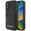Karl Lagerfeld HC Grained PU Cardslot metalinis pailgas iPhone 16 dėklas - Juodas
