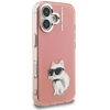 Dėklas Karl Lagerfeld IML Aquarelle Choupette & Logo iPhone 16 Case - Rožinė