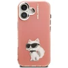 Dėklas Karl Lagerfeld IML Aquarelle Choupette & Logo iPhone 16 Case - Rožinė