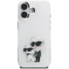 Karl Lagerfeld IML Aquarelle Karl & Choupette & Logo iPhone 16 dėklas - Baltas