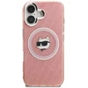 Dėklas Karl Lagerfeld IML Choupette Head Logo MagSafe iPhone 16 Case - Rožinė