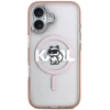 Karl Lagerfeld dėklas, skirtas IPHONE 17, suderinamas su „MagSafe KLHMP17SHGCHGKBP“ (IML Choupette eskizo logotipas), rožinis