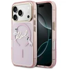 Dėklas Karl Lagerfeld IML Choupettes Karl Script Logo MagSafe Case for iPhone 17 Pro Max - Rožinė