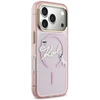 Dėklas Karl Lagerfeld IML Choupettes Karl Script Logo MagSafe Case for iPhone 17 Pro - Rožinė