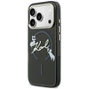 Dėklas Karl Lagerfeld IML Choupettes Karl Script Logo MagSafe Case for iPhone 17 Pro - Juodas