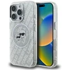 „Karl Lagerfeld IML“ blizgučiais ir „Karl & Choupette Heads“ logotipu aprūpintas „MagSafe“ dėklas, skirtas „iPhone 16 Pro“ – pilkas