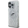 „Karl Lagerfeld IML“ blizgučiais ir „Karl & Choupette Heads“ logotipu aprūpintas „MagSafe“ dėklas, skirtas „iPhone 16 Pro“ – pilkas
