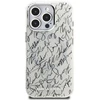 Dėklas Karl Lagerfeld IML Karl Script Pattern MagSafe, skirtas iPhone 16 Pro, baltos spalvos