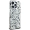 Dėklas Karl Lagerfeld IML Karl Script Pattern MagSafe, skirtas iPhone 16 Pro, baltos spalvos