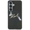 Karl Lagerfeld IML Choupette Karl Script Logo Magnetic dėklas skirtas Samsung Galaxy S26 juodos spalvos