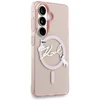 Karl Lagerfeld IML Choupette Karl Script Logo Magnetic dėklas skirtas Samsung Galaxy S26 Rožinė