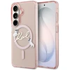 Karl Lagerfeld IML Choupette Karl Script Logo Magnetic dėklas skirtas Samsung Galaxy S26 Rožinė