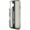 Karl Lagerfeld IML Stripe Logo Apple iPhone 16 dėklas telefonui juodos spalvos