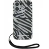Karl Lagerfeld IML Zebra Pattern &amp; Cord Apple iPhone 16 Case - dėklas telefonui juodos spalvos