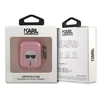 Dėklas Karl Lagerfeld KLA2UKHGP AirPods cover rožinė/pink Glitter Karl`s Head