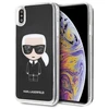 Dėklas Karl Lagerfeld KLHCI65ICGBK iPhone XsMax juoda/juodas Iconic Glitter