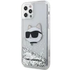 Karl Lagerfeld KLHCP12MLNCHCS iPhone 12/12 Pro 6,1" sidabrinis kietas dėklas Glitter Choupette Head