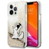 Karl Lagerfeld dėklas, skirtas iPhone 13 Pro Max 6,7 KLHCP13XGCFD auksinis Liquid Glitter Choupette Fun
