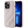 Karl Lagerfeld KLHCP14LPQDSMGP Apple iPhone 14 Pro 6.1″ rožinės spalvos kietas dėklas Diagonal Quilted Script