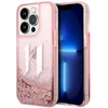 Karl Lagerfeld KLHCP14XLBKLCP iPhone 14 Pro Max 6.7" rožinis / rožinis kietas dėklas su skystais blizgučiais, didelis KL