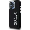 Karl Lagerfeld KLHCP15LSCMSMVK Apple iPhone 15 Pro 6.1″ juodos spalvos kietas dėklas Silicone Metal Script Logo