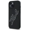 Karl Lagerfeld KLHCP15S3DRKSDLK Apple iPhone 15 6.1″ juodos spalvos kietas dėklas 3D Rubber Signature