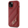 Karl Lagerfeld KLHCP15SPQDSMGR Apple iPhone 15/ 14 / 13 6.1″ red kietas dėklas Diagonal Quilted Script