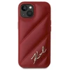 Karl Lagerfeld KLHCP15SPQDSMGR Apple iPhone 15/ 14 / 13 6.1″ red kietas dėklas Diagonal Quilted Script