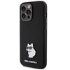 Dėklas Karl Lagerfeld KLHCP15XSMHCNPK Apple iPhone 15 Pro Max 6.7″ juodos spalvos Silicone Choupette Metal Pin