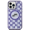 Dėklas Karl Lagerfeld KLHMP15LHMCKMHU Apple iPhone 15 Pro 6.1″ violetinės spalvos IML Monogram Karl&Choupette Head M