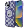 Dėklas Karl Lagerfeld KLHMP15SHMCKMHU Apple iPhone 15 6.1″violetinės spalvos IML Monogram Karl&Choupette Head MagSa