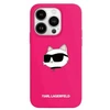 Apple iPhone 15 Pro Max Karl Lagerfeld dėklas IML Crossbody Monogram Karl &amp; Choupette Head MagSafe (KLHMP15XSCHPPLF) rožinės spalvos