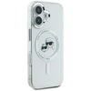 Karl Lagerfeld KLHMP16SHLSKCH Apple iPhone 16 6.1″ baltos spalvos kietas dėklas IML Metal Karl&Choupette Head MagSa