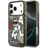 Dėklas Original Pouch Karl Lagerfeld Liquid Glitter Choupette Logo MagSafe skirtas Apple iPhone 17 Pro juodos spalvos