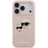 Karl Lagerfeld Liquid Silicone Double Heads MagSafe dėklas skirtas Apple iPhone 17 Pro rožinės spalvos