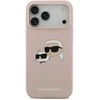 Karl Lagerfeld Liquid Silicone Double Heads MagSafe dėklas skirtas Apple iPhone 17 Pro Max rožinės spalvos