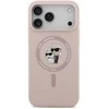 Karl Lagerfeld Liquid Silicone Karl and Choupette MagSafe dėklas skirtas Apple iPhone 17 Pro Max rožinės spalvos