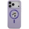 Karl Lagerfeld Liquid Silicone Karl and Choupette MagSafe dėklas skirtas Apple iPhone 17 Pro Max violetinės spalvos