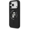 Karl Lagerfeld Liquid Silicone Karl and Choupette MagSafe dėklas skirtas Apple iPhone 17 Pro juodos spalvos