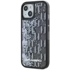 Dėklas Karl Lagerfeld Liquide Glitter Monogram Gradient Apple iPhone 15 juodos spalvos