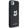 Dėklas Karl Lagerfeld Monogram Choupette Head Pin iPhone 16e Case - Juodas