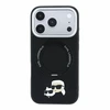 Karl Lagerfeld arl Lagerfeld PU Grained K&CH Heads Ring Stand Magsafe dėklas skirtas iPhone 18 Pro Max juodos spalvos
