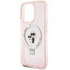 Apple iPhone 15 Pro Max Karl Lagerfeld dėklas Ring Stand Karl&amp;Choupettte MagSafe (KLHMP15XHMRSKCP) rožinės spalvos
