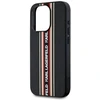 Dėklas Karl Lagerfeld Saffiano Athleisure Stripes Cord iPhone 15 Pro raudonas