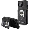 Karl Lagerfeld KLHCP15SSAKKNSCK Apple iPhone 15 / 14 / 13 6.1″ juodos spalvos kietas dėklas Saffiano Cardslots and