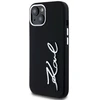 Dėklas Karl Lagerfeld Silicone Metal Script Logo iPhone 15 Case - Juodas
