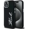 Dėklas Karl Lagerfeld Silicone Metal Script Logo iPhone 15 Case - Juodas