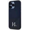 Karl Lagerfeld Silicone Shadow Metal Initial MagSafe dėklas, skirtas iPhone 15 Pro, juodos spalvos