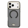 Lacoste IML Shockproof Petit Pique Gold Logo MagSafe dėklas skirtas iPhone 18 Pro Max juodos spalvos