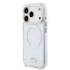 Lacoste IML smūgiams atsparus Petit Pique Gold Logo MagSafe dėklas, skirtas iPhone 18 Pro, skaidrus